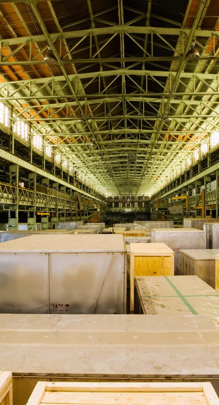 Crates in a warehouse